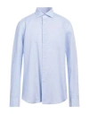 Sartorio Man Shirt Azure Size 16 Cotton In Blue