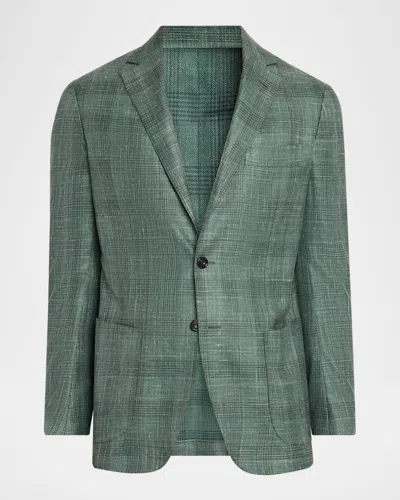 Sartorio Men & Apos;s Check Wool-linen Sport Coat In Green