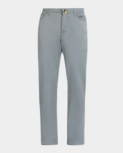 Sartorio Men & Apos;s Cotton Stretch Slim Five-pocket Pants In Gray