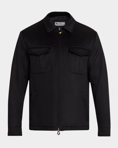 Sartorio Men & Apos;s Full-zip Blouson In Black