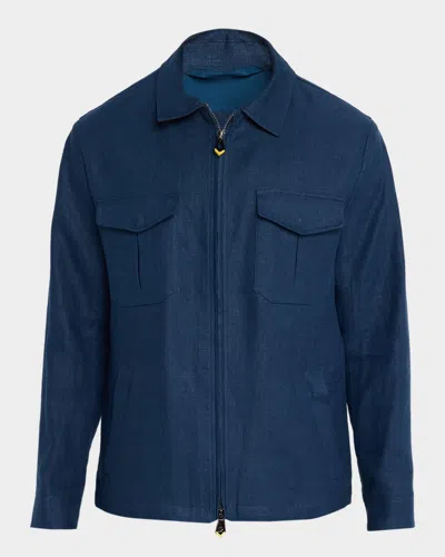 Sartorio Men & Apos;s Joly Full-zip Blouson In Blue