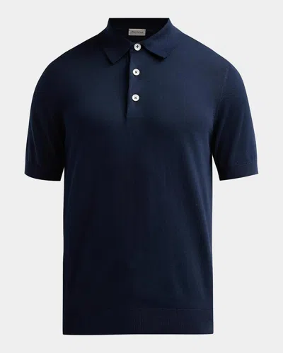 Sartorio Men & Apos;s Knit Cotton Polo Shirt In Blue