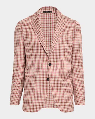 Sartorio Men & Apos;s Micro-check Wool & Silk Two-button Sport Coat In Pink