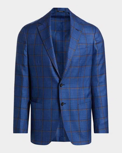 Sartorio Men & Apos;s Plaid Wool Single-breasted Sport Coat In Blue