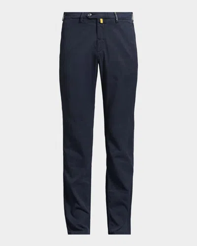 Sartorio Men & Apos;s Straight Leg Flat-front Trousers In Blue