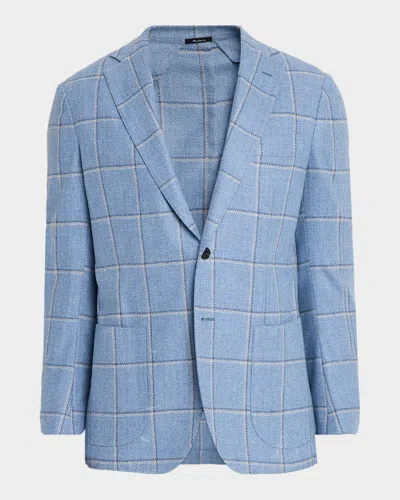 Sartorio Men & Apos;s Wool And Cashmere Plaid Single-breasted Sport Coat In Blue