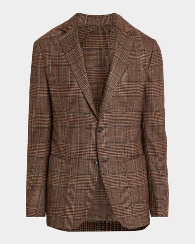 Sartorio Men & Apos;s Wool And Silk Glen Plaid Single-breasted Sport Coat In Brown