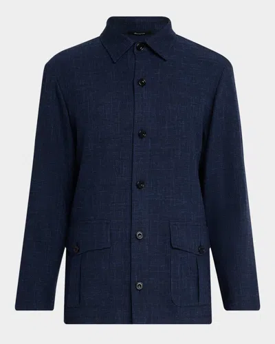 Sartorio Men's Flap-pocket Overshirt In Navy