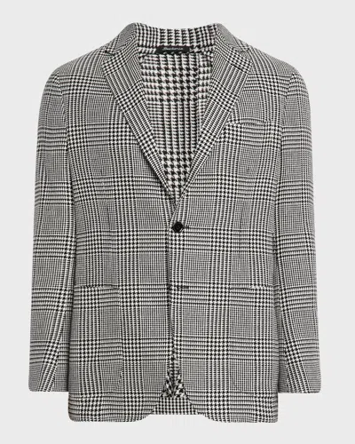 Sartorio Men's Glen Check Single-breasted Sport Coat In Black