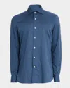 Sartorio Men's Melange Cotton Button-down Shirt In Blue