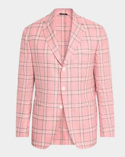 Sartorio Double-windowpane Virgin Wool-silk Sport Jacket In Multi