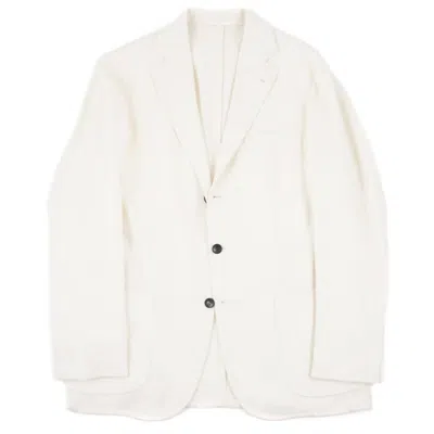 Sartorio Men's Summer Cashmere Soft Coat In Ivory In White