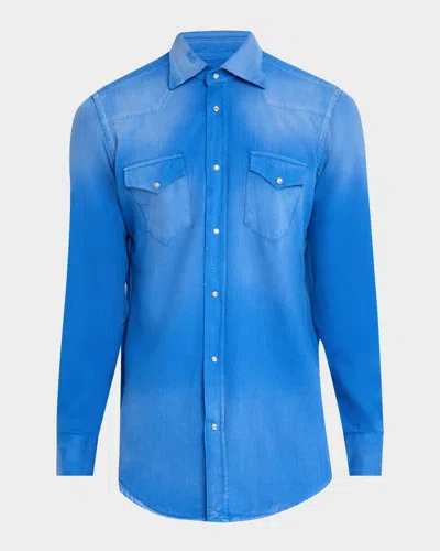Sartorio Men's Texas Western Shirt In Blue
