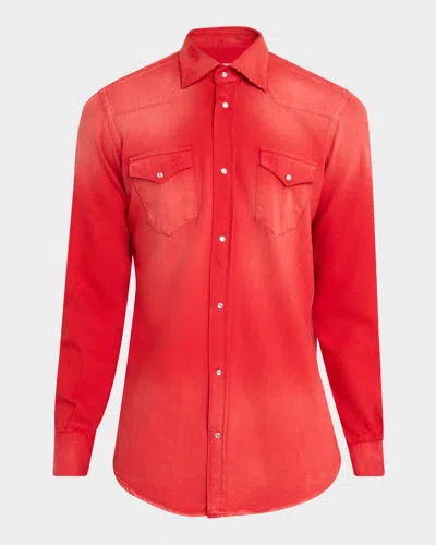 Sartorio Men's Texas Western Shirt In Red