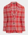 Sartorio Men's Wool And Silk Large Plaid Sport Coat In Red