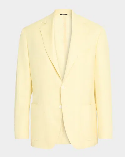 Sartorio Men's Wool, Silk And Linen Single-breasted Sport Coat In Yellow
