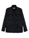 Sartorio Napoli Flap-pocket High-neck Jacket In Blue