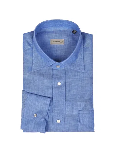 Sartorio Napoli 버튼 셔츠 In Blue