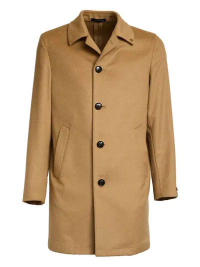 Sartorio Napoli Buttoned Coat In Brown