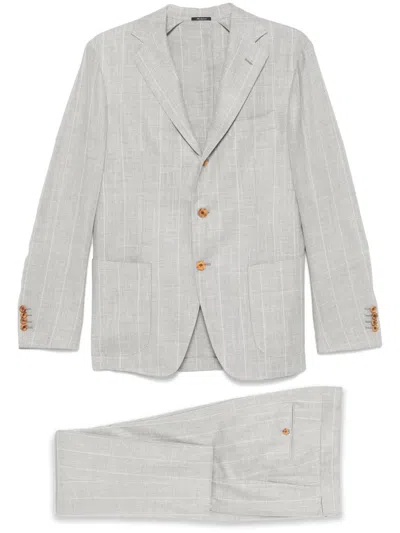 Sartorio Napoli Check-pattern Suit In Grey
