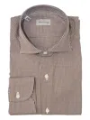 Sartorio Napoli Checked-pattern Cotton Shirt In Brown