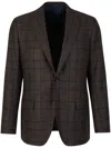 Sartorio Napoli Checked Wool-blend Blazer In Brown