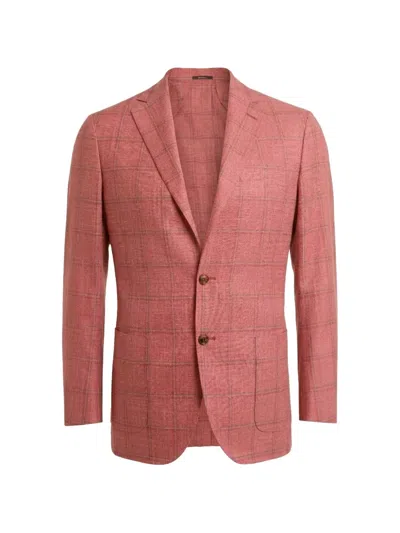 Sartorio Napoli Check-pattern Blazer In Red
