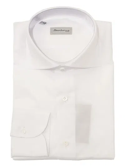 Sartorio Napoli Cotton Poplin Shirt In White