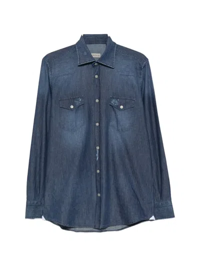 Sartorio Napoli Faded Western-style Shirt In Blue