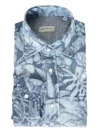Sartorio Napoli Floral Denim Shirt In Blue