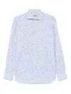 Sartorio Napoli Floral-print Shirt In Blue