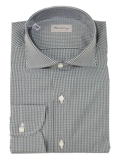 Sartorio Napoli Gingham Cotton Shirt In Black