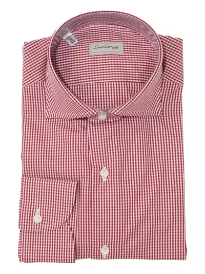 Sartorio Napoli Gingham Cotton Shirt In Red