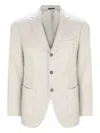 Sartorio Napoli Herringbone Single-breasted Blazer In Neutral