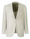 Sartorio Napoli Houndstooth Linen Blazer In Grün