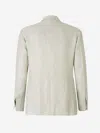 Sartorio Napoli Houndstooth Linen Blazer In Mint Green