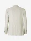 Sartorio Napoli Houndstooth Linen Blazer In Mint Green