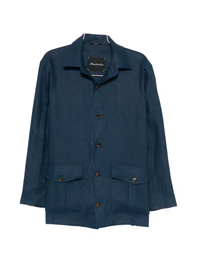 Sartorio Napoli Linen-blend Field Shirt Jacket In Green