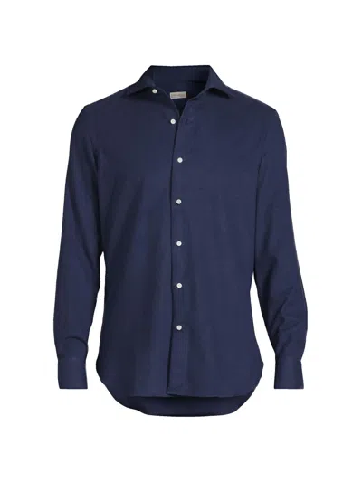 Sartorio Napoli Men's Classic Cotton Button-front Shirt In Blue