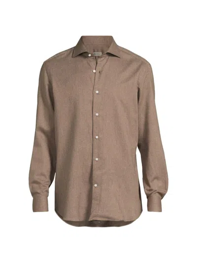 Sartorio Napoli Men's Classic Cotton Button-front Shirt In Brown