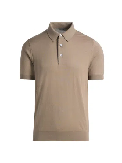 Sartorio Napoli Men's Cotton Polo Shirt In Beige