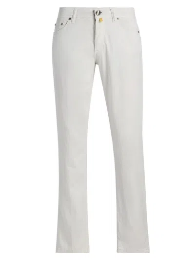 Sartorio Napoli Men's Cotton-blend Slim-leg Trousers In White