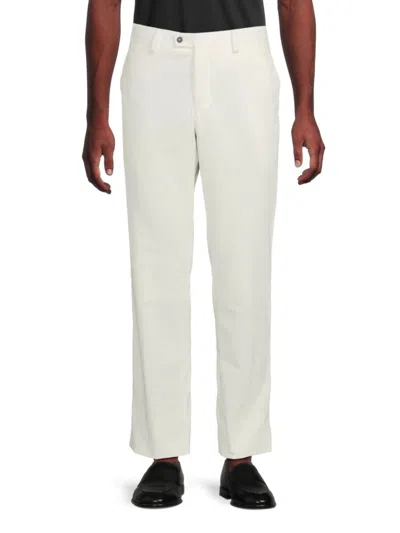 Sartorio Napoli Men's Flat-front Cotton Corduroy Trousers In White
