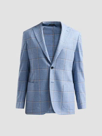 Sartorio Napoli Men's Heavy Plaid Wool-cashmere Sport Coat In Blue