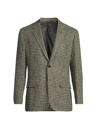 Sartorio Napoli Men's Houndstooth Wool-blend Jacket In Gray