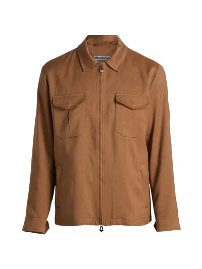 Sartorio Napoli Men's Joly Linen-wool-mohair Jacket In Brown