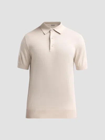 Sartorio Napoli Men's Knit Cotton Polo Shirt In Neutral