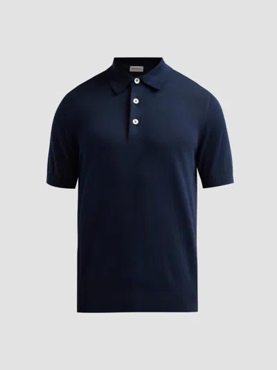 Sartorio Napoli Men's Knit Cotton Polo Shirt In Blue