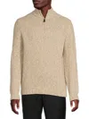 Sartorio Napoli Men's Melange Half-zip Sweater In Neutral