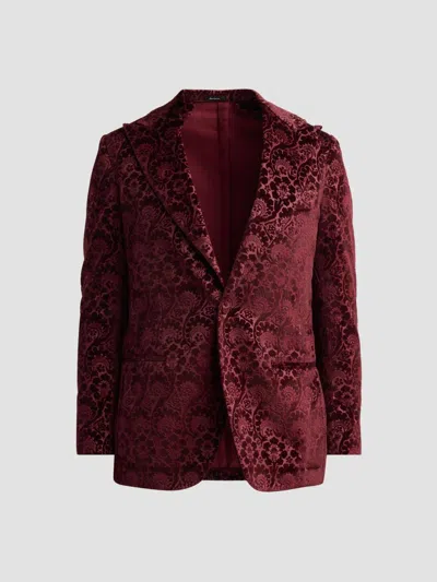 Sartorio Napoli Men's Paisley Velvet Single-button Dinner Jacket In Burgundy